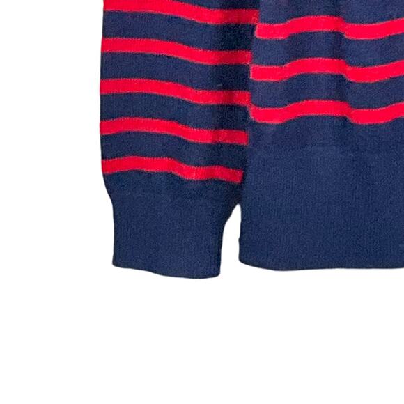 Vineyard Vines Womens Cashmere Striped Sweater Crewneck Deep Bay Red Blue sz XS - Picture 6 of 9